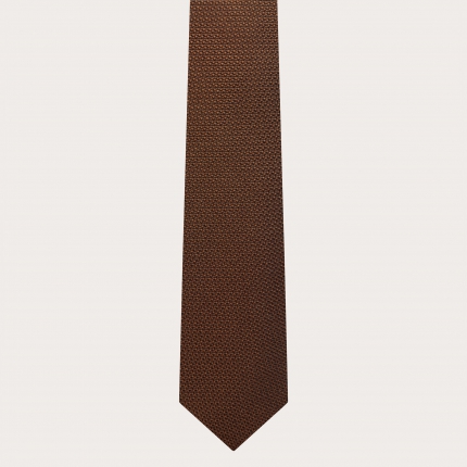 Cravatta uomo in seta grenadine color bronzo