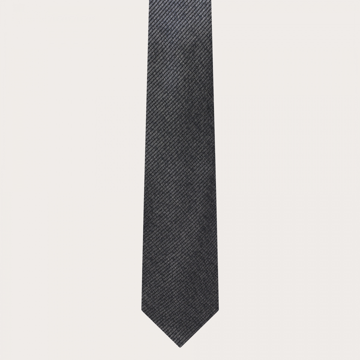 BRUCLE Corbata estrecha de hombre en jacquard de seda melange negro y plata