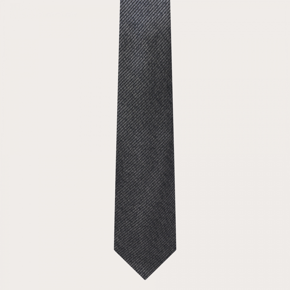 BRUCLE Cravate étroite pour homme en jacquard de soie chiné noir et argent