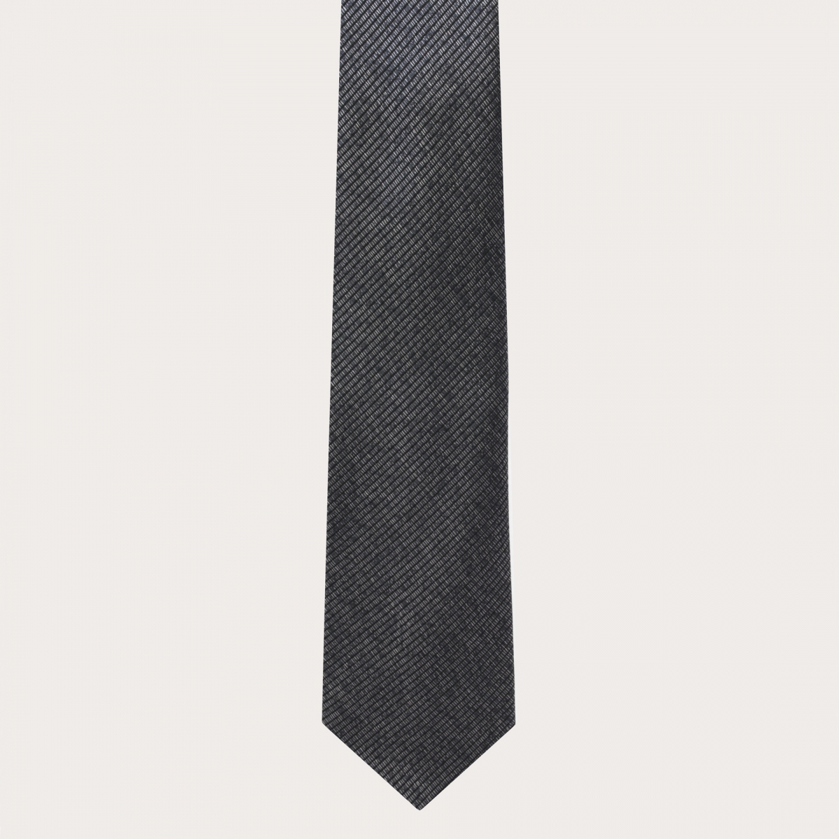 BRUCLE Corbata de hombre en jacquard de seda melange negro y plata