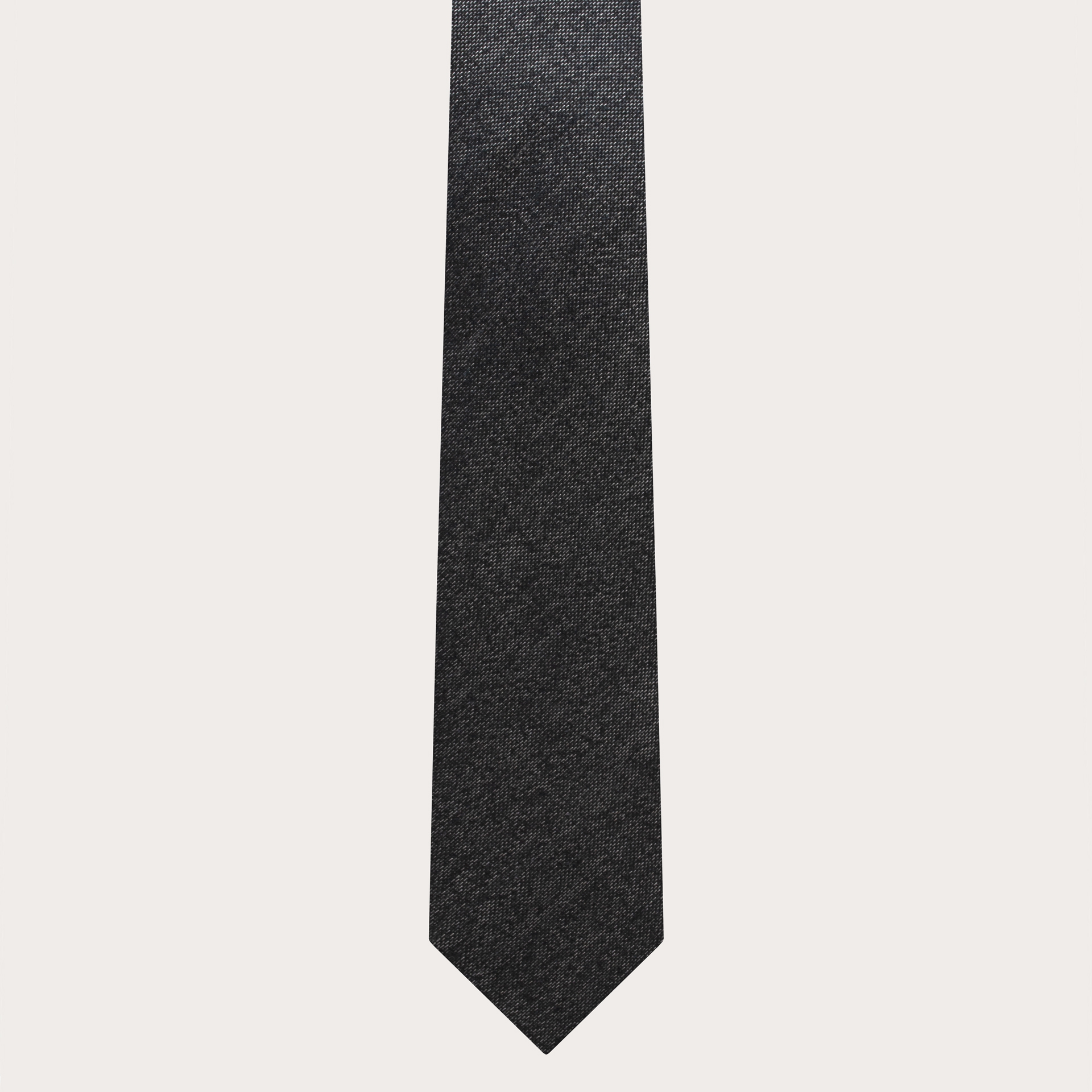 BRUCLE Narrow men's tie in dark gray melange jacquard silk