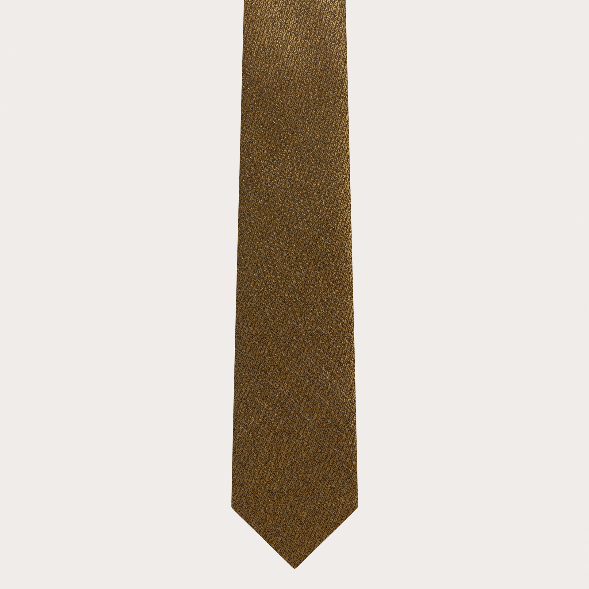 BRUCLE Elegante cravatta sottile in seta jacquard oro cangiante