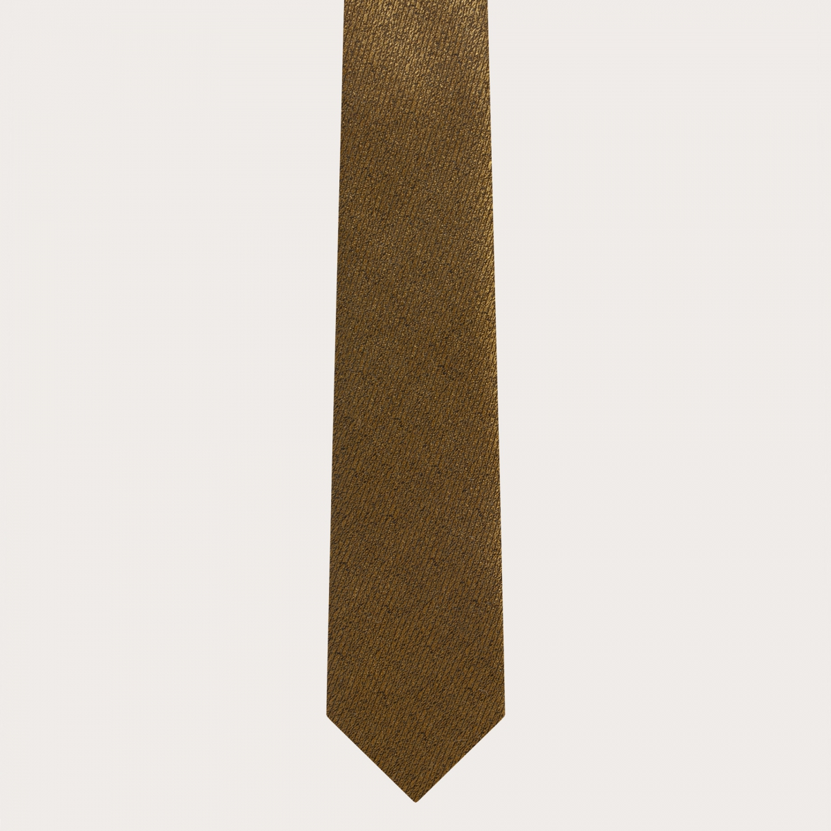 BRUCLE Elegante, schmale Krawatte aus schimmerndem Gold-Jacquard-Seide