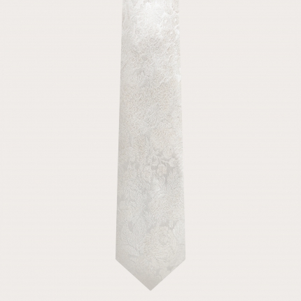 Cravatta matrimonio in raffinata seta jacquard bianca