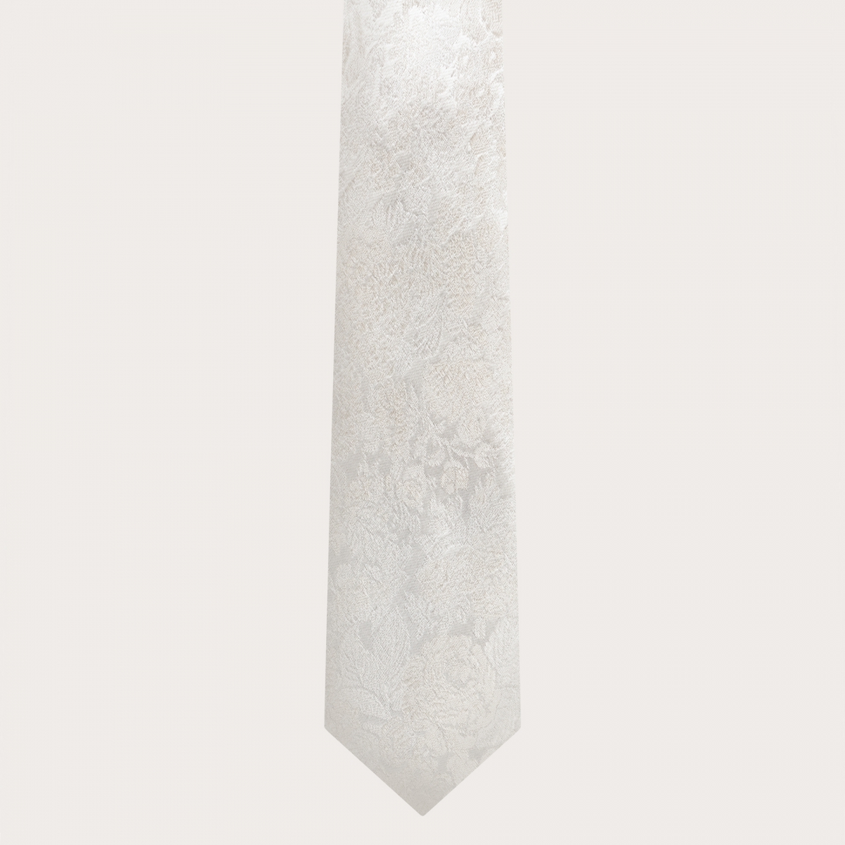 BRUCLE Cravatta matrimonio in raffinata seta jacquard bianca