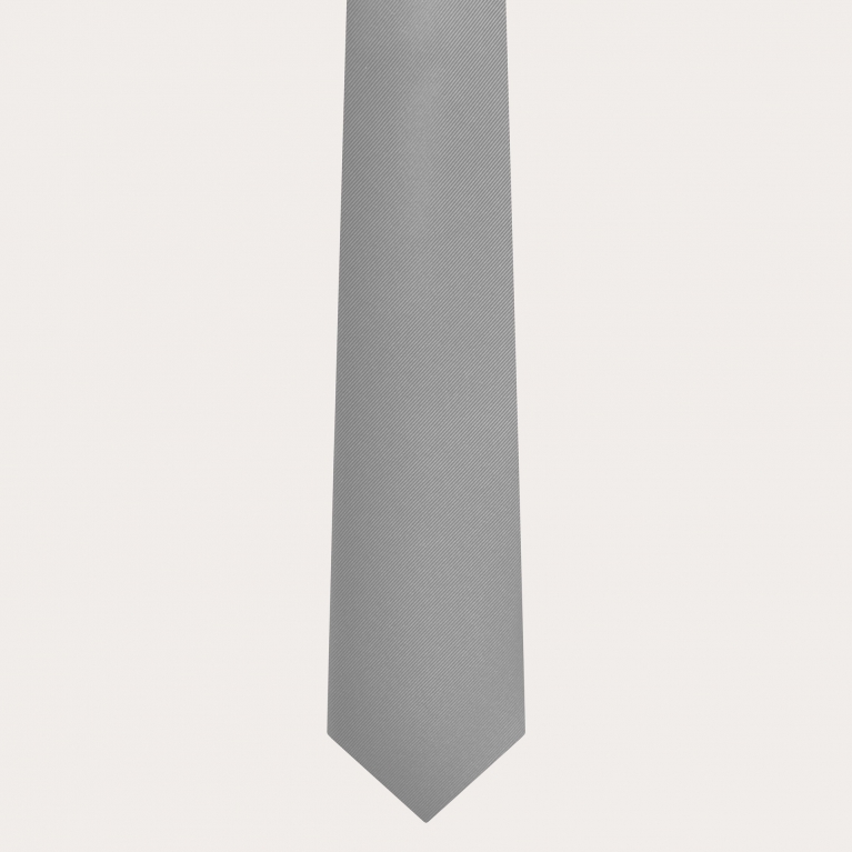 Formale Krawatte aus hellgrauer Jacquard-Seide