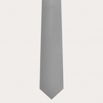 Cravate de cérémonie en soie jacquard gris clair
