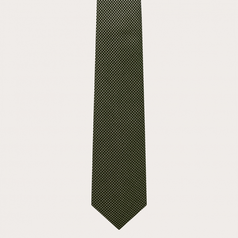 Elegante cravatta in seta verde puntaspillo