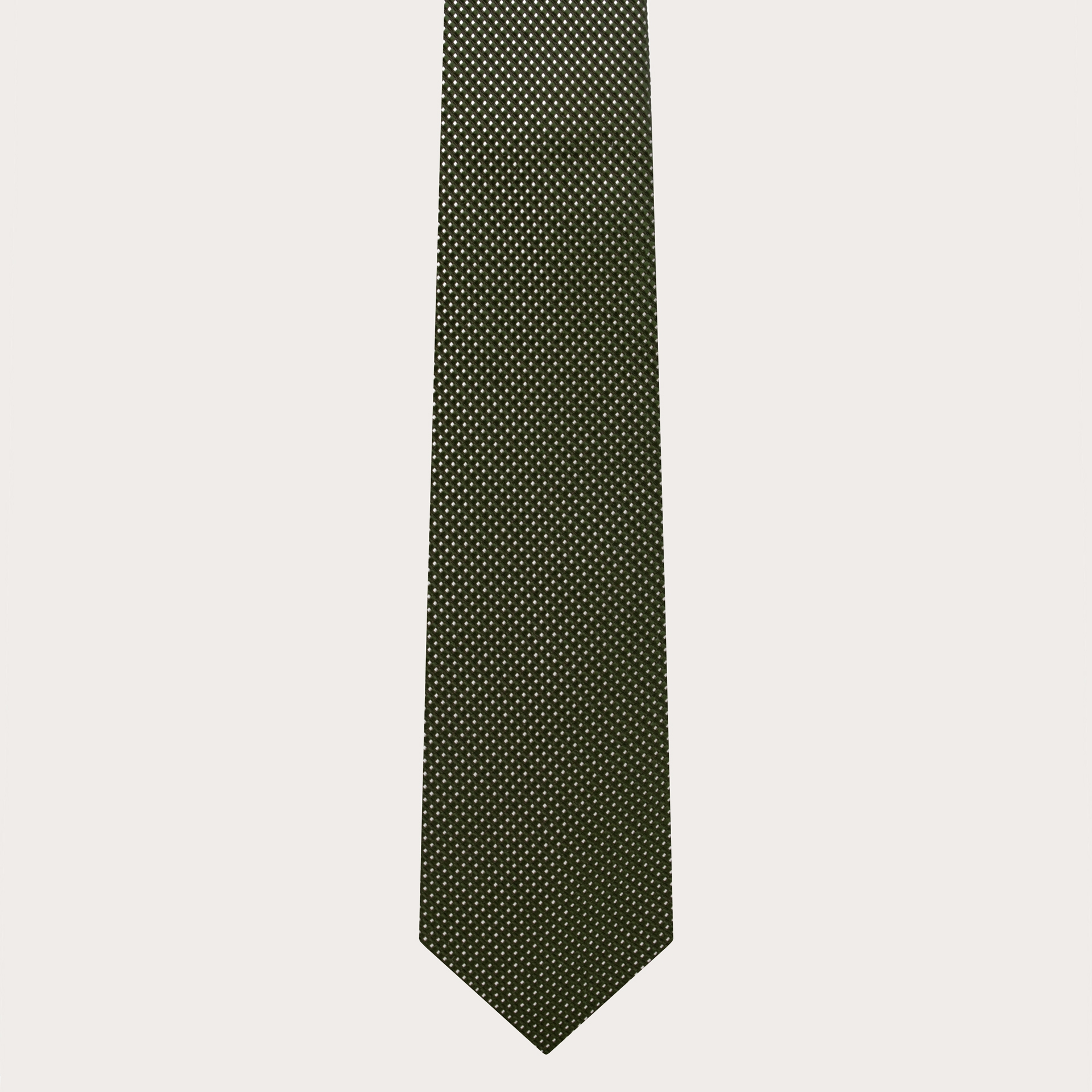 BRUCLE Elegant dotted pattern green silk necktie