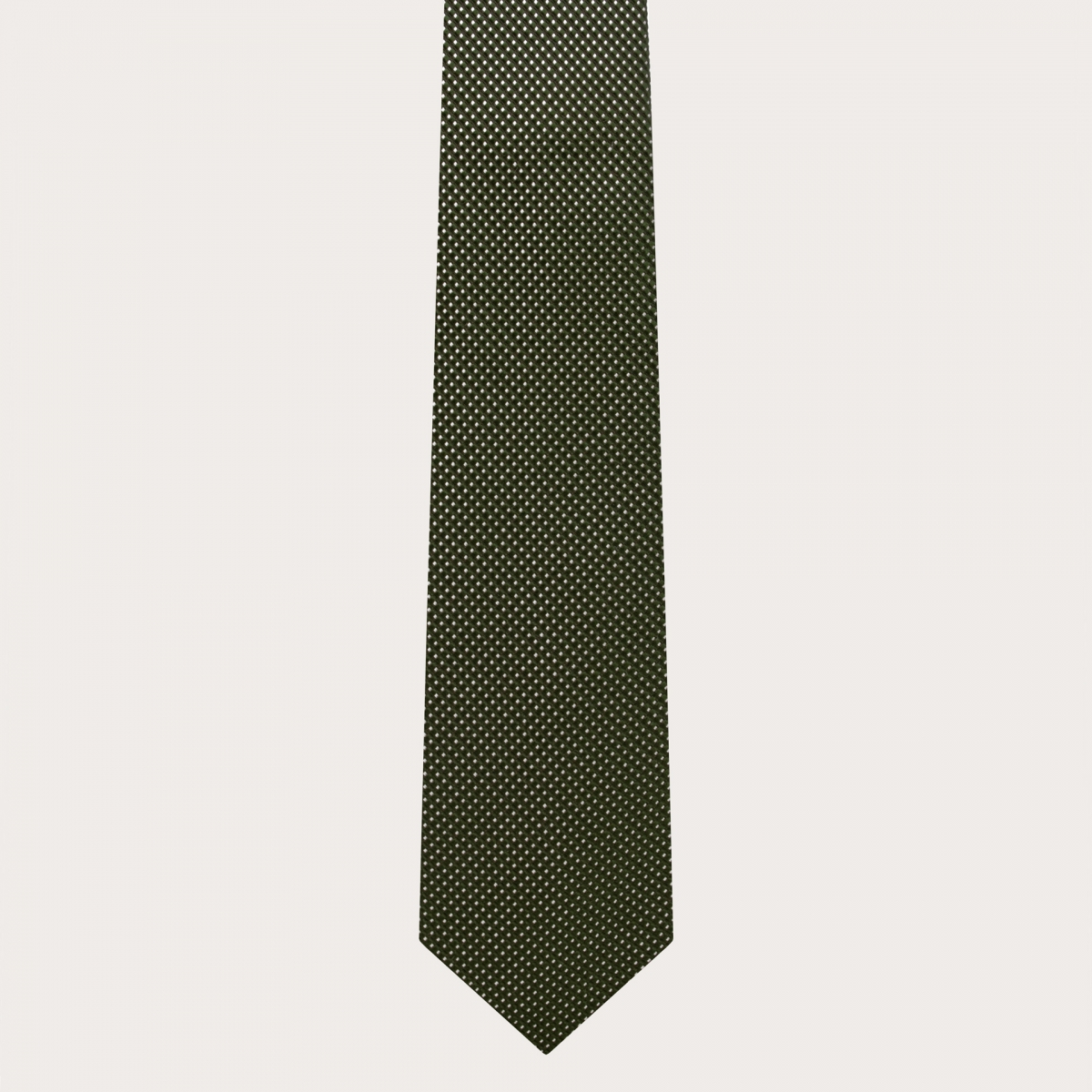 BRUCLE Elegant dotted pattern green silk necktie