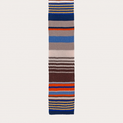 Cravate en tricot de soie multicolore