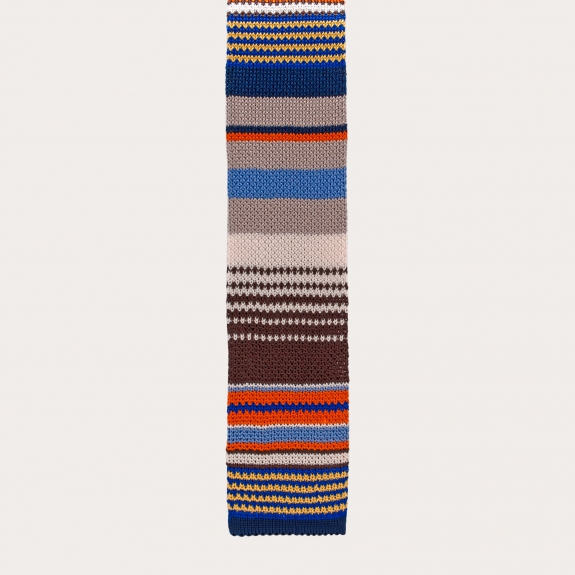 BRUCLE Multicolor silk tricot necktie