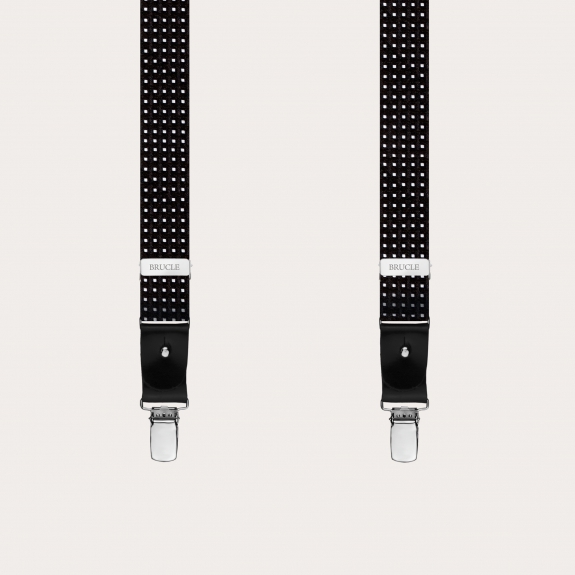 Tirantes en forma de Y en seda jacquard, azul punteado