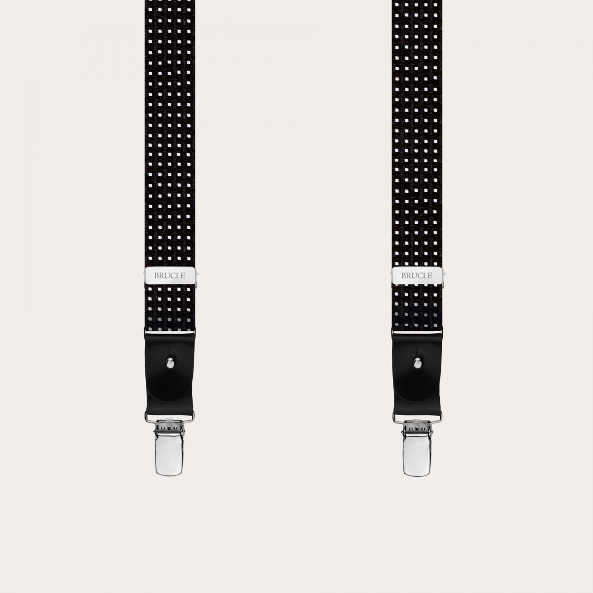 Tirantes en forma de Y en seda jacquard, azul punteado