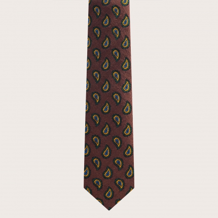 Krawatte aus Seide und Baumwolle, Paisley-Muster