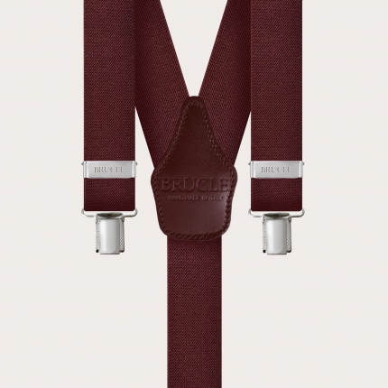Unisex Y-shaped suspenders, burgundy