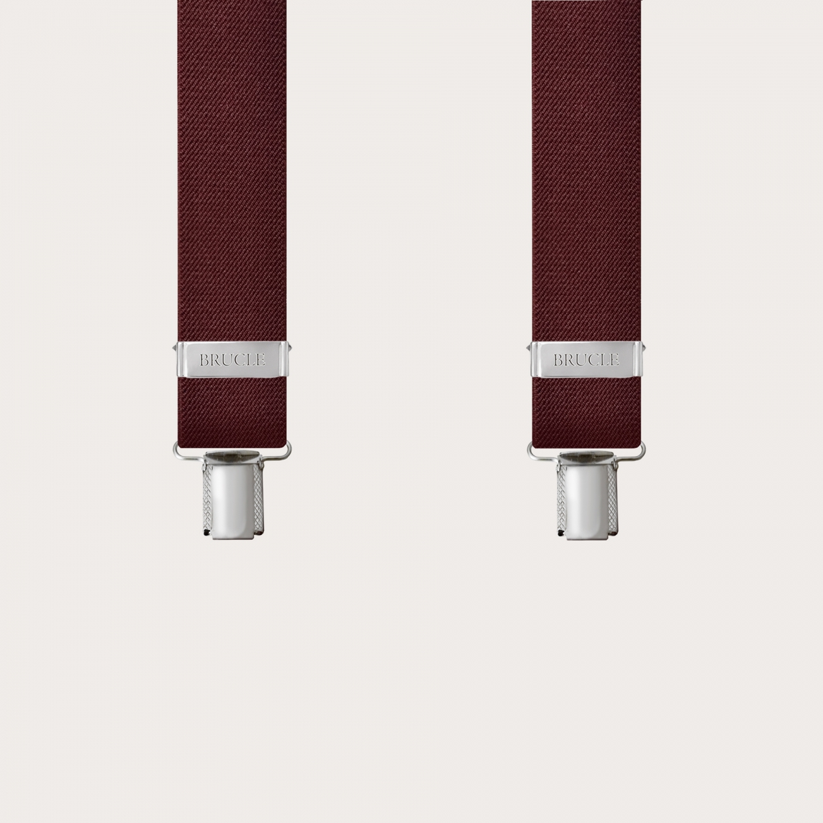 Bretelles larges bordeaux avec 3 clips
