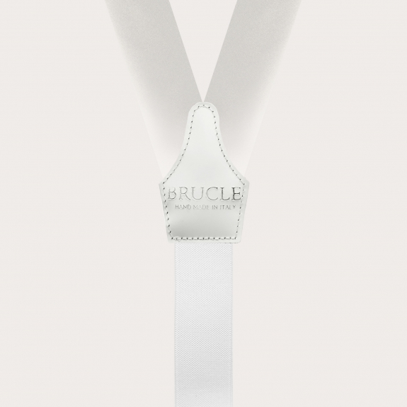 Bretelles larges à tresses pour boutons, blanche