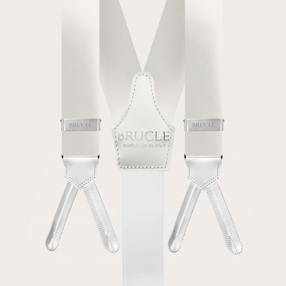 Bretelles larges à tresses pour boutons, blanche