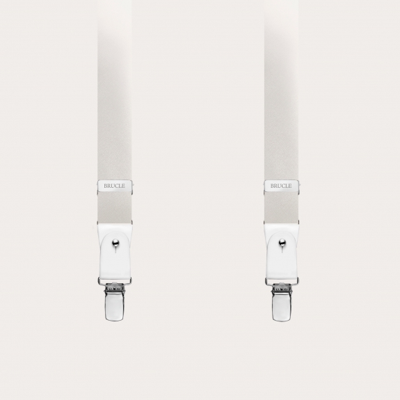 BRUCLE Tirantes estrechos de seda marfil con microestampado azul