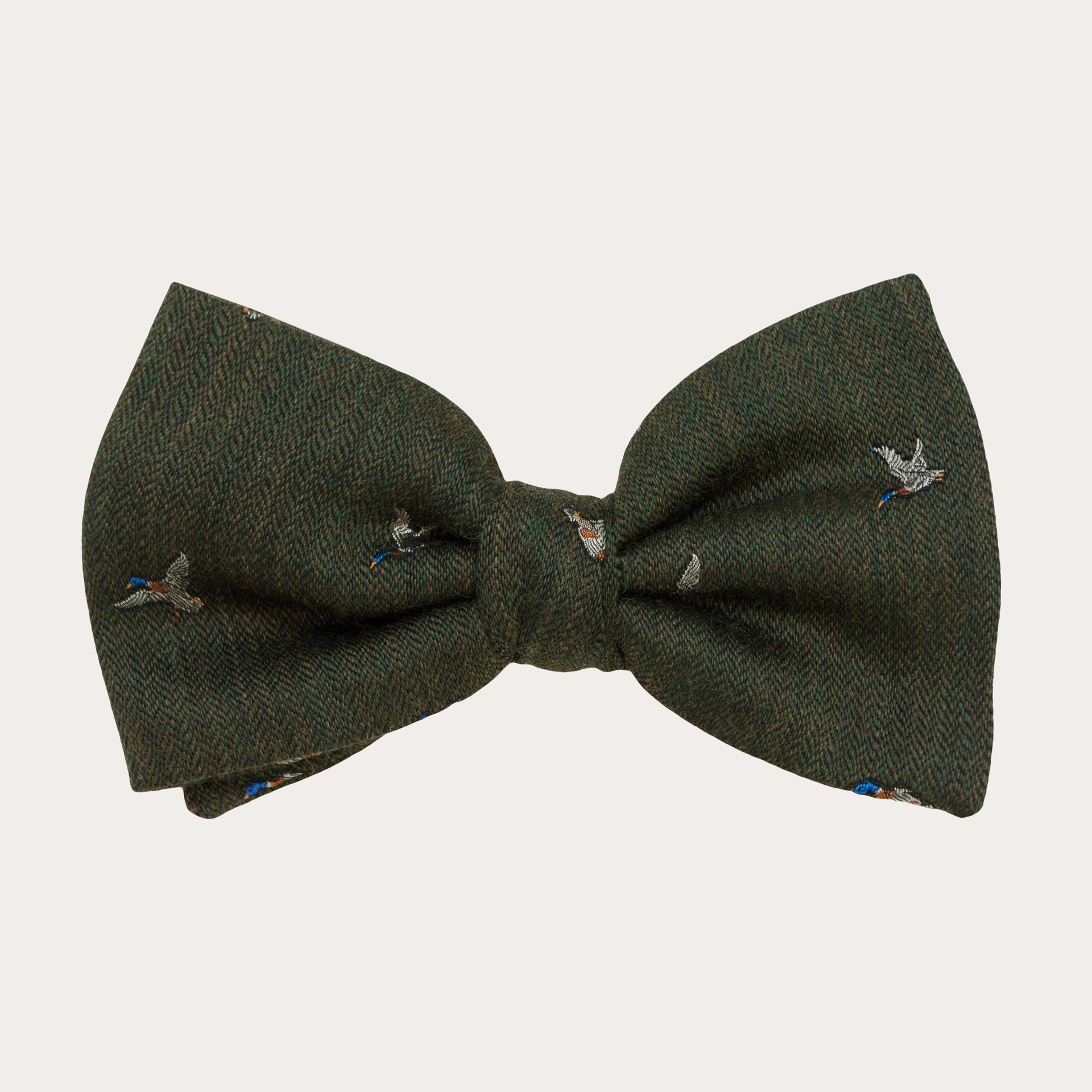 brucle wool Silk Pre-tied Bow tie, grey