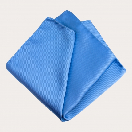 Pochette de cérémonie en soie, bleu à pois blancs