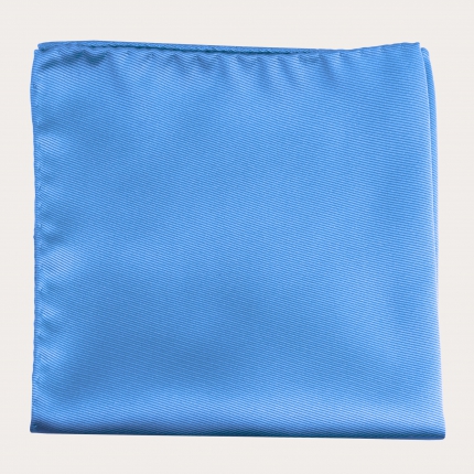 Pochette de costume en soie, bleu clair