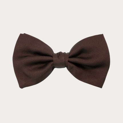 Brown jacquard silk bow tie