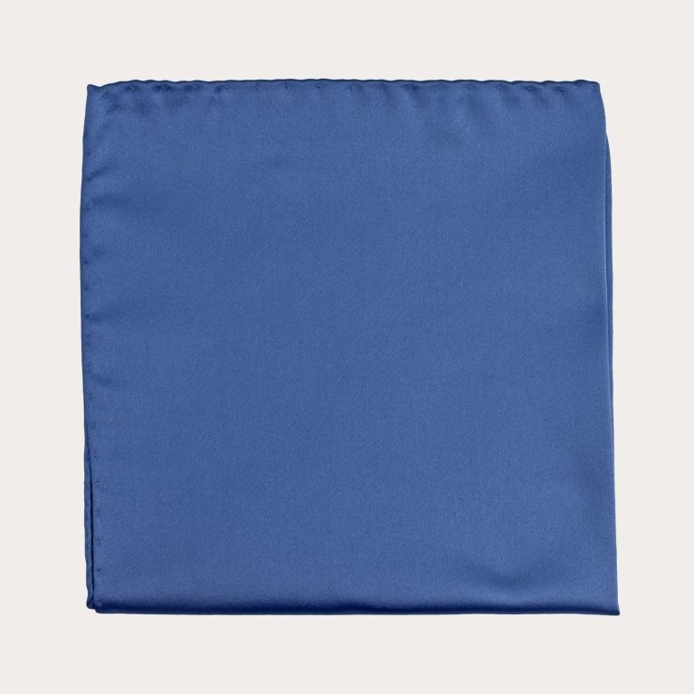 Fazzoletto da taschino in raso di seta, azzurro