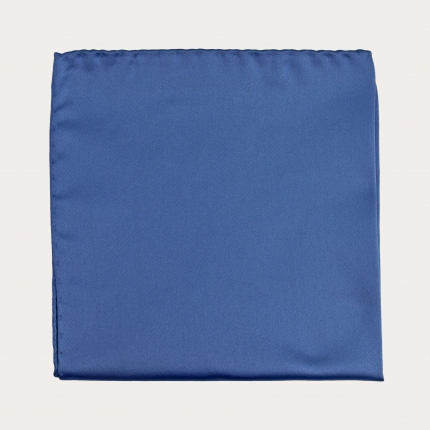 Fazzoletto da taschino in raso di seta, azzurro