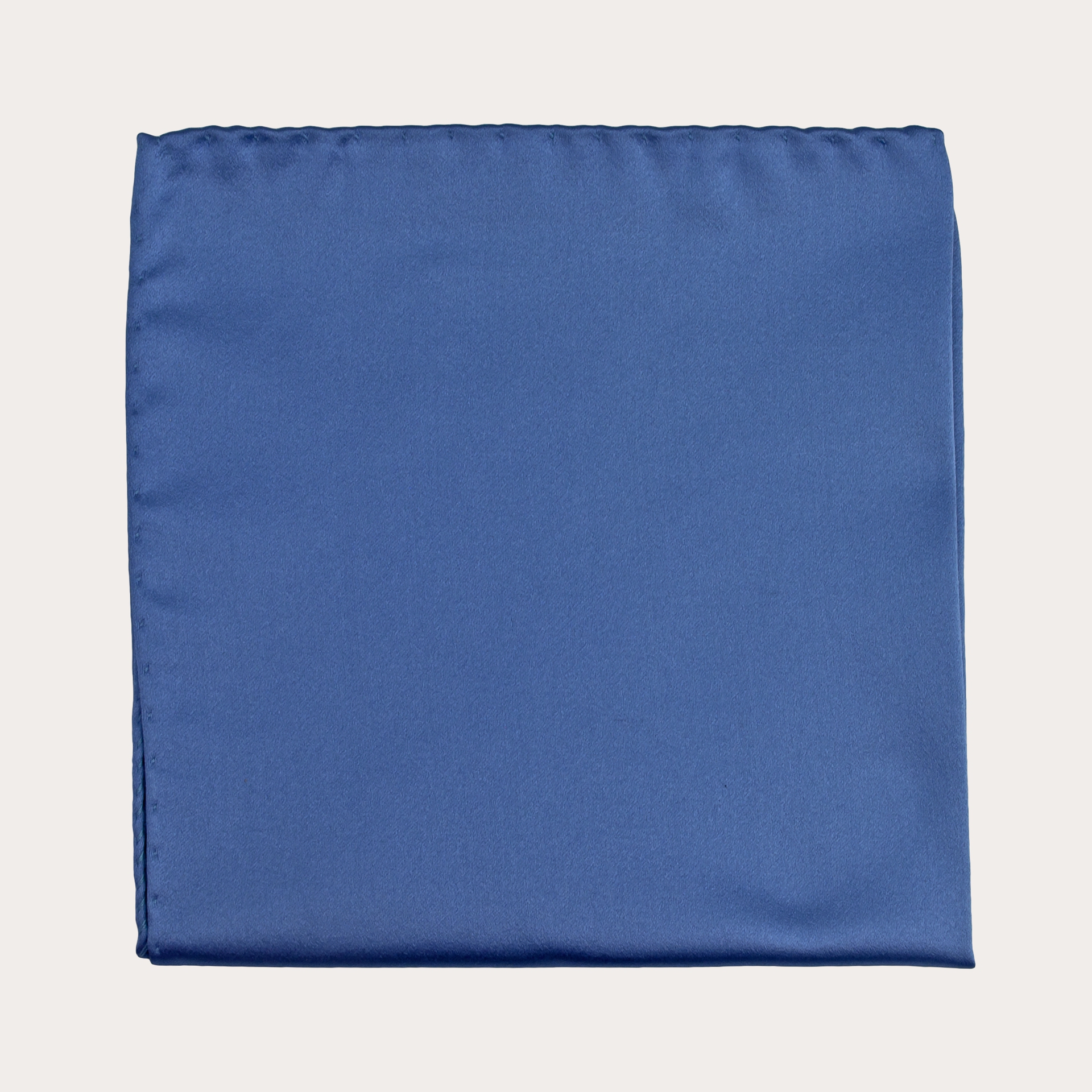 Pochette soie jaune à motifs carrés bleu ciel | Cotton Park