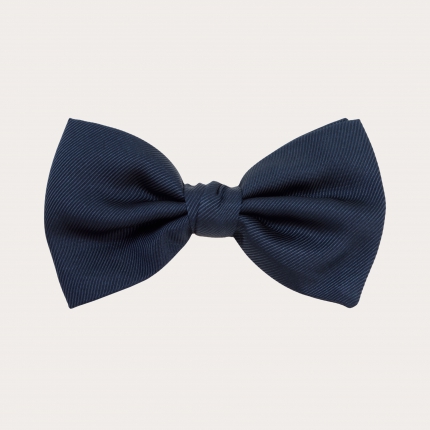 Navy blue jacquard silk bow tie