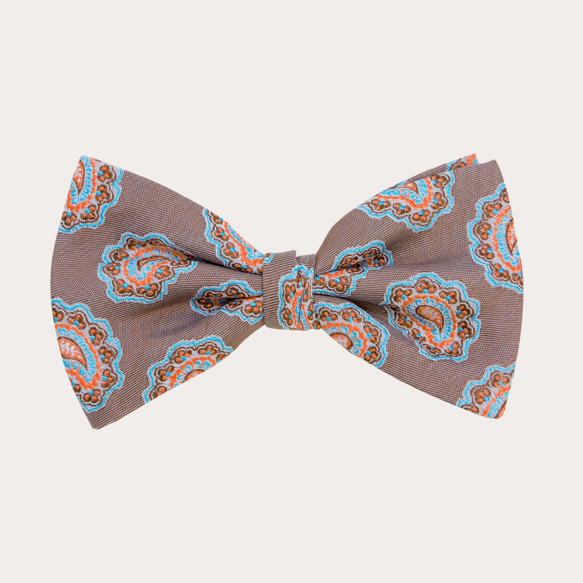 Original silk bow tie with paisley pattern, blue