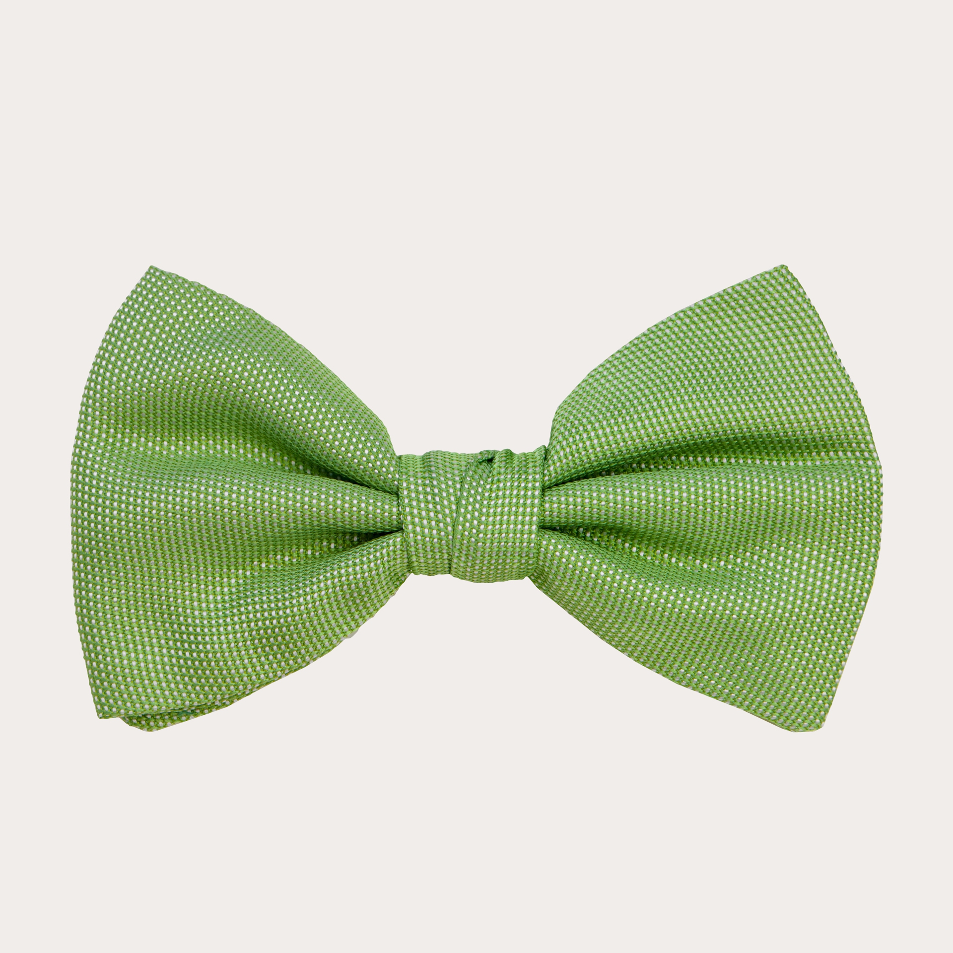 BRUCLE Refined bow tie in light green jacquard silk