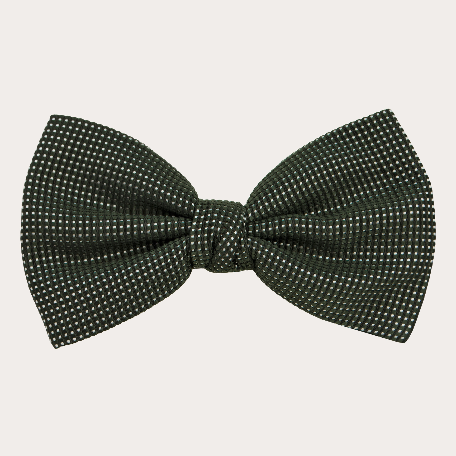 Elegant dotted pattern green silk bow tie