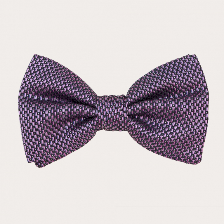 Dotted pattern pink men's formal bow tie