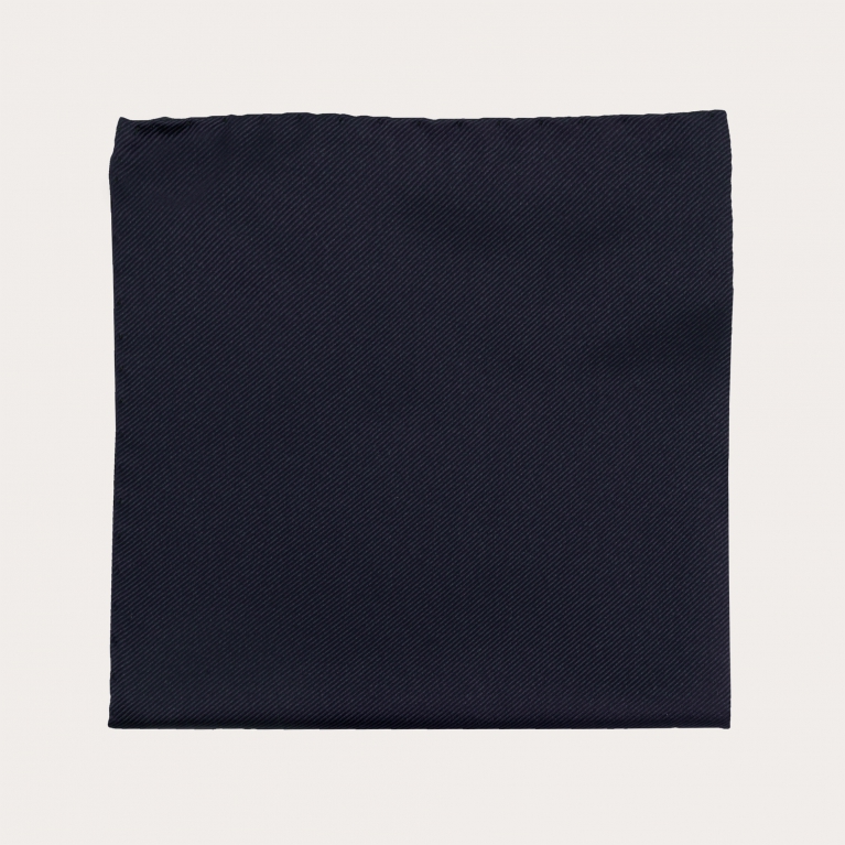 Pochette de cérémonie en soie, bleu marine