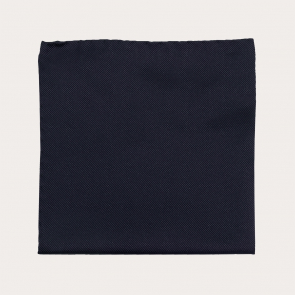 BRUCLE Navy blue silk pocket square