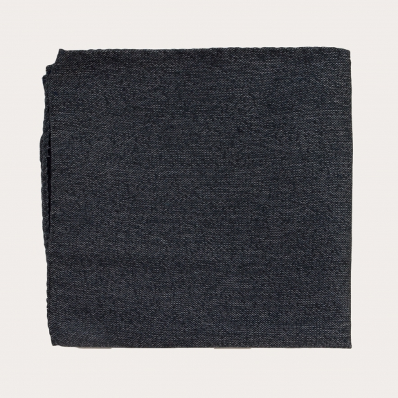 BRUCLE Pocket square in dark gray melange silk