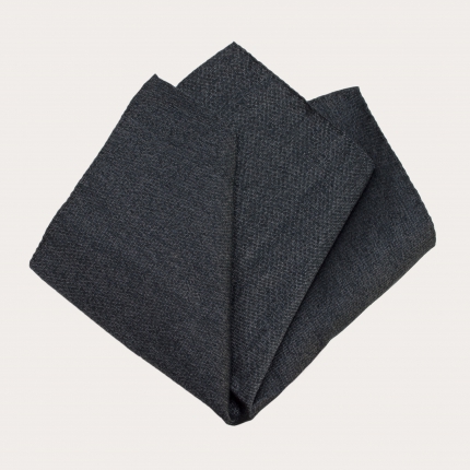 Pochette de costume en soie gris foncé chiné