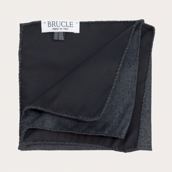 BRUCLE Pañuelo de bolsillo en seda melange gris oscuro