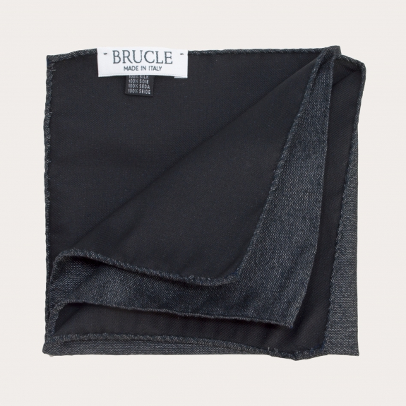 BRUCLE Pocket square in dark gray melange silk