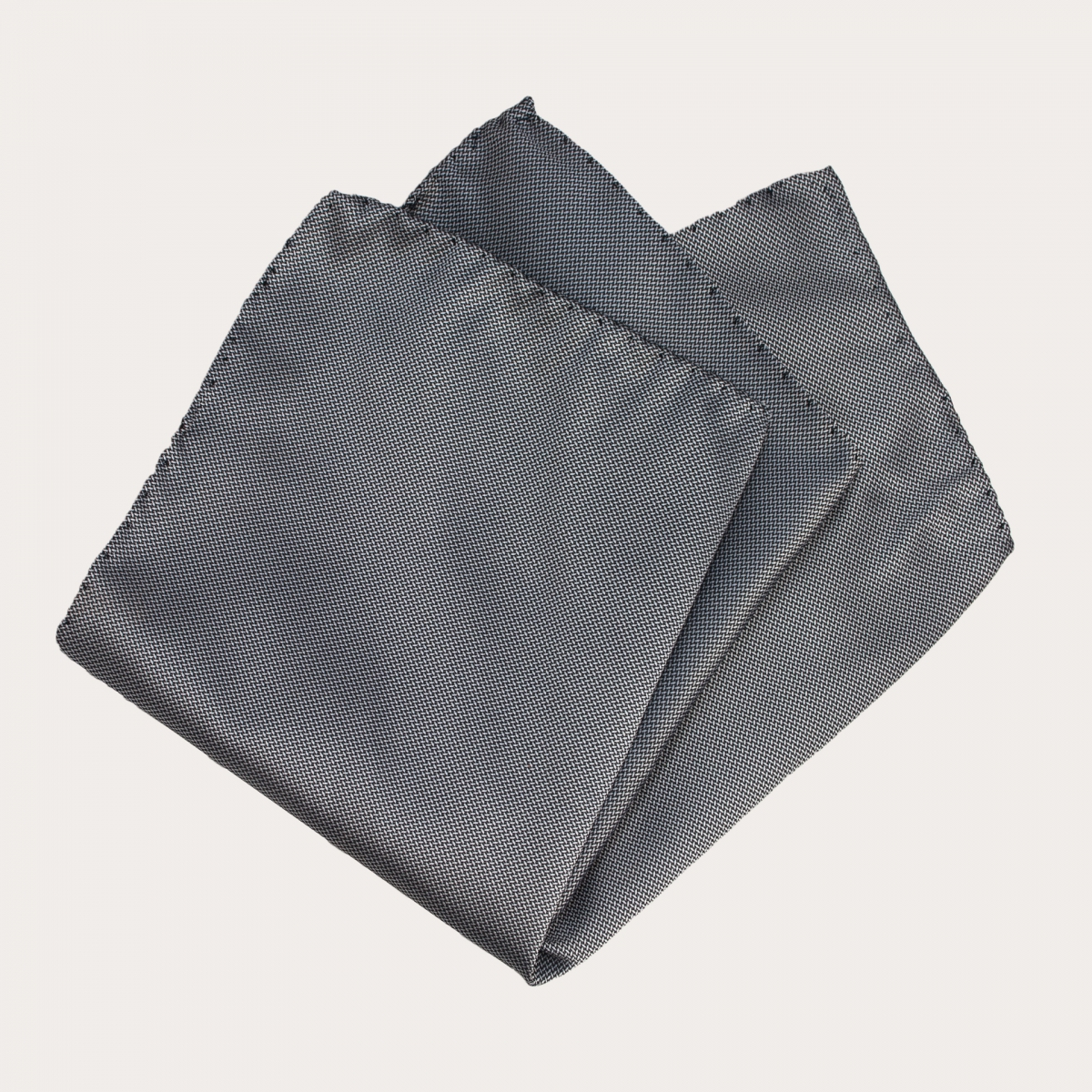 Elegantes Herren-Einstecktuch aus Jacquard-Seide mit schwarz-weißem Mikromuster