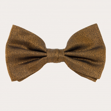 Elegant men's bow tie in iridescent gold jacquard silk