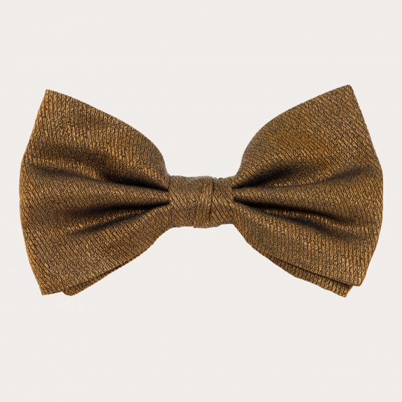 Elegant men's bow tie in iridescent gold jacquard silk
