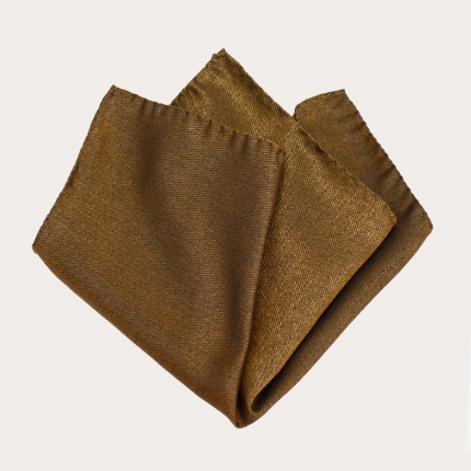 Élégante pochette de costume pour homme en soie jacquard or irisé