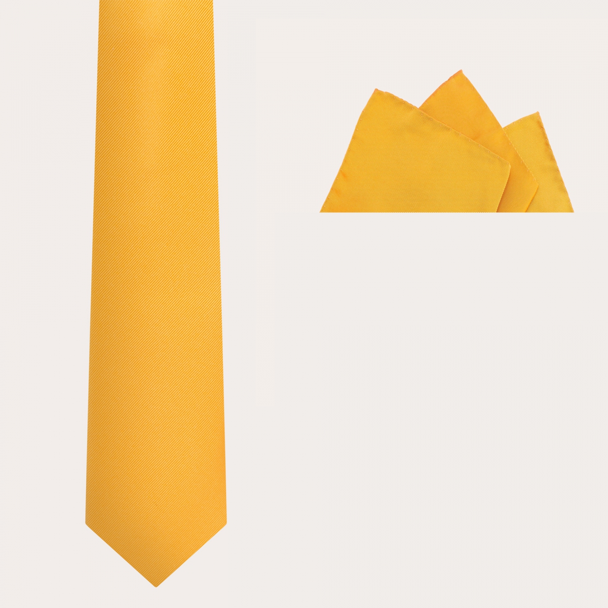 BRUCLE Ceremony set tie and pocket square, yellow