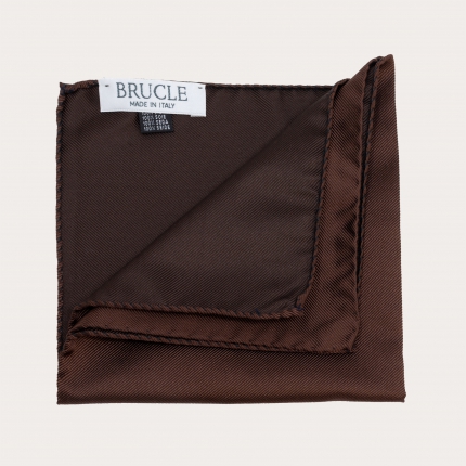 Brown necktie and pocket square set