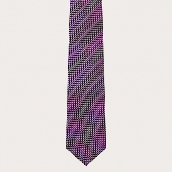 BRUCLE Conjunto de ceremonia corbata y pañuelo de bolsillo, rosa con estampado de puntos
