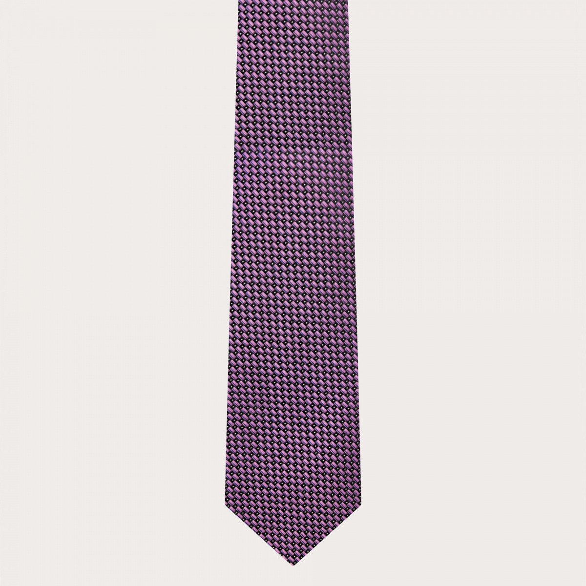 BRUCLE Elegante set di bretelle elastiche blu, cravatta e fazzoletto da taschino in seta rosa e blu